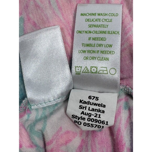 Lilly Pulitzer Tank Top Womens XXL Pink Green Floral Print Sleeveless Preppy - Picture 10 of 11